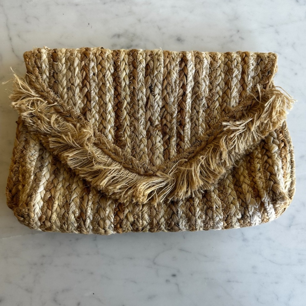 SHIRALEAH CHICAGO Jute Clutch Bag